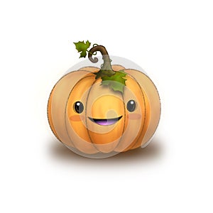 Cute watercolor halloween pumpkin