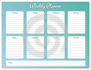 Cute Weekly planner printable design template