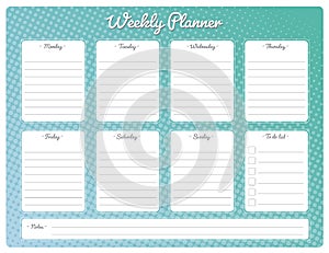 Cute Weekly planner printable design template photo