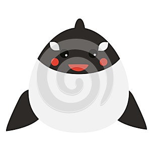 Cute whale character. Children style, isolated design element, vector illustration.