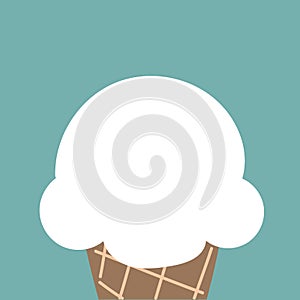 Cute white cloud ice cream cone