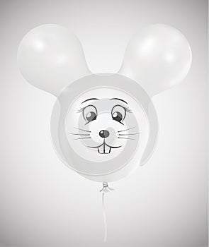 Cute white mouse inflatable balloon