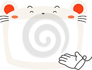 Cute white mouse whiteboard