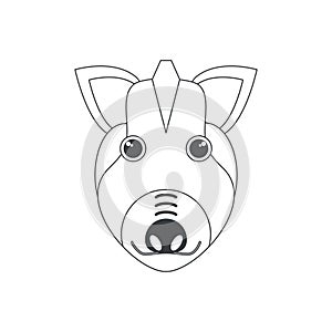 Cute wild boar face, animals head of simple geometric shape