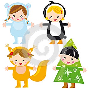 Cute winter kids