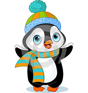 Cute winter penguin