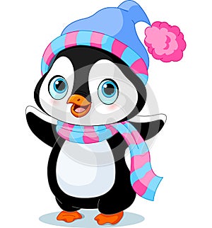 Cute winter penguin