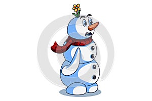 Cute Winter Snowman Character Illustration