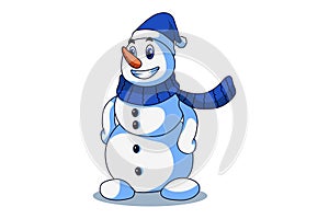 Cute Winter Snowman Character Illustration