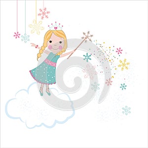 Cute winter tale vector