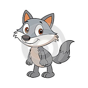 a cute wolf cartoon design