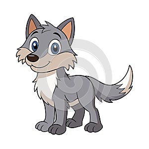 a cute wolf cartoon design