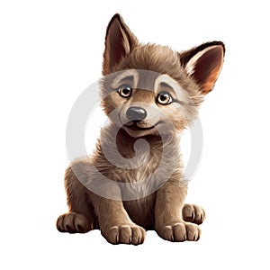 Cute wolf pup. Stylized Character.