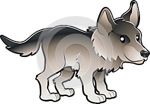Cute Wolf Vector Illustration