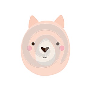 Cute wombat cartoon flat style icon vector design