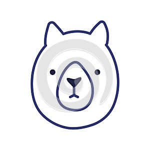 Cute wombat cartoon line style icon vector design