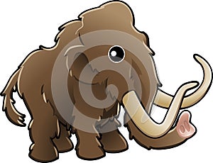 Cute woolly mammoth illustrati