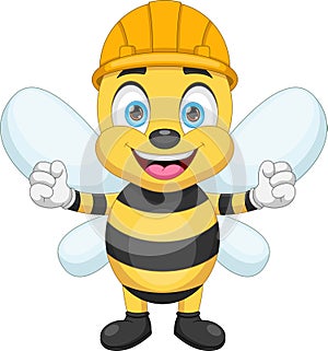 cute worker bee cartoon