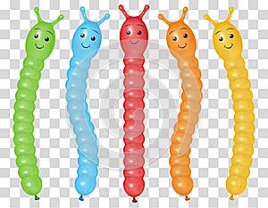 Cute worm inflatable balloon set