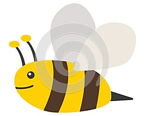 Cute yellow and brown bumblebee vector illustration