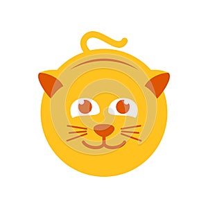 Cute Yellow Cat Symbol Logo Design