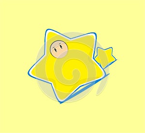 Cute Yellow Little Star Cartoon