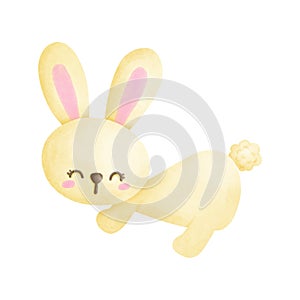 Cute yellow rabbit clipart