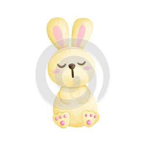 Cute yellow rabbit clipart