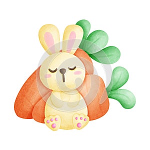 Cute yellow rabbit clipart