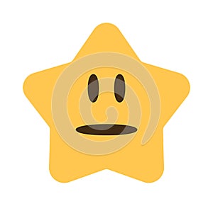 Cute yellow star emoji with expressionless face