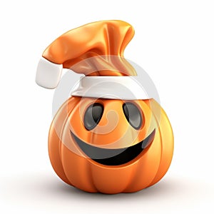 Cute Yom Kippur Jackolantern 3d Render With Chef Hat