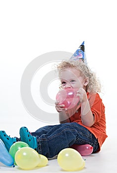 Cute young blond toddler jewish boy