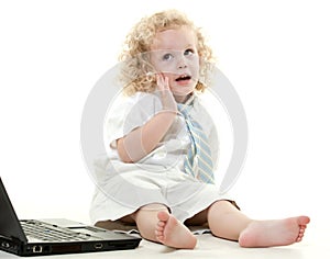 Cute young blond toddler jewish boy