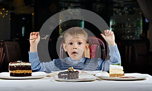 Cute young boy celebrating his birthday