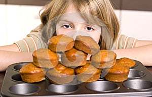 Cute young boy cooking