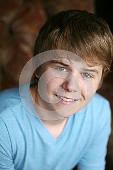 Cute young boy smiling