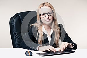 Cute young business lady