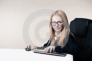 Cute young business lady