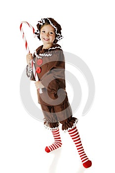 Cute Young Cookie with a Candy Cane