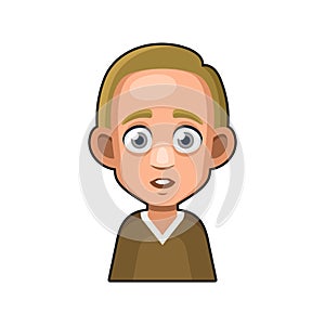 Cute Young Man Avatar Character. Cartoon Style Userpic Icon. Vector