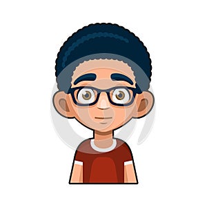 Cute Young Man with Glasses Avatar. Cartoon Style Userpic Icon. Vector