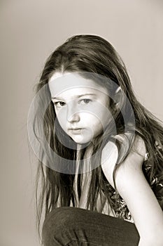 Cute young teenage girl portrait