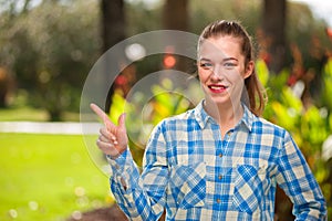 Cute young woman agronomist