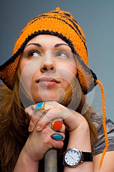 Cute young woman Closeup portrait