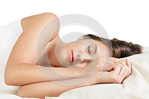 Cute young woman sleeping