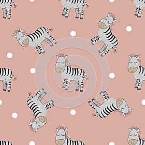 Cute Zebras seamless patern.