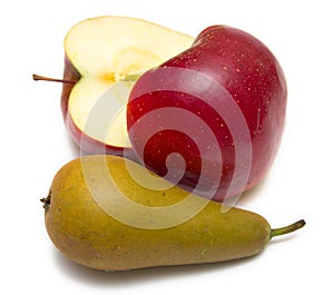 Cuted apple and pear