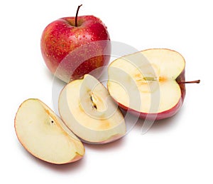 Cuted apple on white