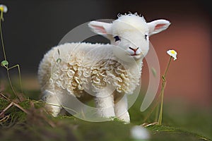 Cutest Easter Spring Lamb in flowers