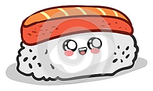 Cuti sushi roll , illustration, vector